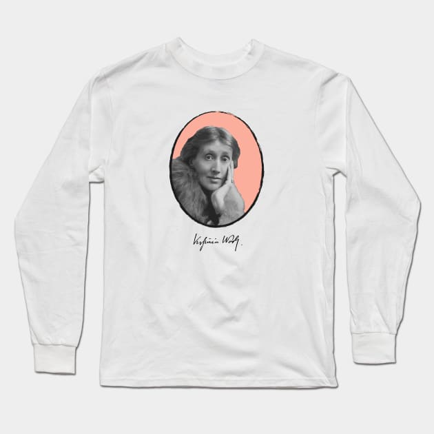 Authors - Virginia Woolf Long Sleeve T-Shirt by PrintablesPassions